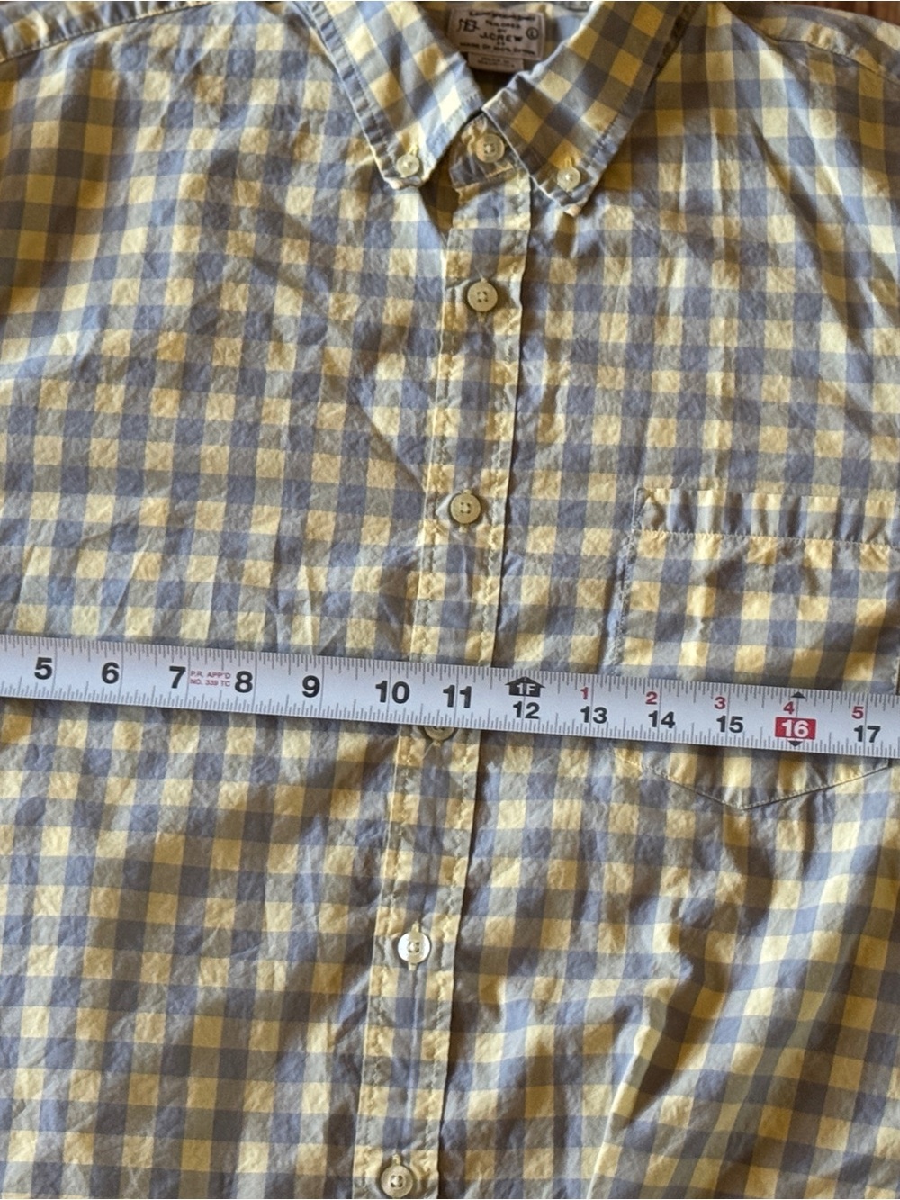 J. Crew light blue and yellow Gingham Button-Down Shirt - Picture 5 of 8